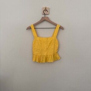 Urban Outfitters Crop Top Women's S Yellow Ruffled